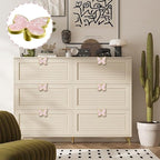 6 pcs Butterfly Shape Knobs Handle Gold Cabinet Knobs Decoration Door Handle Single Hole Handles Cabinet Drawer Dresser Kitchen Wardrobe Furniture Hardware Pulls (Pink)