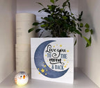 Inspirational Wooden Nursery Decor - Star Moon Signs for Kids Room & Family Love - 'Love You to the Moon and Back'