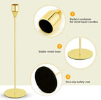 Gold Candlestick Holder Set of 36 for Taper Candles, Decorative Candle Holders Bulk Candle Stick Holders Taper Candle Holders for Table Centerpiece Wedding Dinning Party Anniversary Home Decor