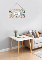 Personalized Vintage Flowers Art Décor For Kids Room Custom Name Door Wall Decor, Feather Floral Nursery Art Plate For Girls Bedroom Home Club Cabin Garage Store Bar