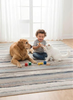 RUG BRANCH Havana 5' x 8' (5'3" X 7'7") Scandinavian Indoor Area Rug, Contemporary, Blue Brown - Living Room, Bedroom, Dining Room, and Kitchen
