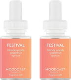 Pura & Moodcast Home Scent Refill - Smart Home Air Diffuser - Up to 120-Hours of Luxury Fragrance per Refill - Home Essential - Clean & Safe Diffuser Fragrance - 2 Pack, Festival