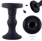 GMWD 3 Pcs Black Glass Candle Holder Set Clear, Candlesticks Holders Pillar Taper Candles Tealight Stand for Wedding Centerpieces Home Decorations Dining Table