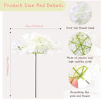 Zeyune 150 Pcs Hydrangea Artificial Flowers, Silk Flower Heads with Stems, Fake Hydrangea Bouquet for Wedding Arch Centerpiece DIY Floral Home Decoration (White)