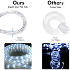 SURNIE LED Rope Lights Outdoor Waterproof: 150FT LED Rope Lighting Dimmable - 110V 6500K Daylight White String Light Tube Cuttable Connectable for Garden Patio Party Indoor Decoration, Not Flat Strip