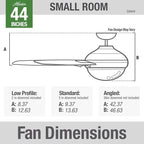 Hunter 44 inch Indoor Ceiling Fan with LED Light and Remote Control - Bronze Modern Ceiling Fan, Standard Mount, 4 Blades, For Bedroom, Living Room, or Kitchen - Dempsey 59444, Noble Bronze