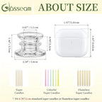 Glasseam Taper Candle Holders Bulk: 10pcs Glass Candle Sticks Holder Decor Clear Short Small Candlestick Holders Modern for Table Centerpiece Wedding Christmas Dinner Party