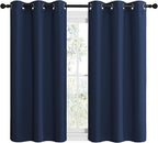 NICETOWN Blackout Curtain Panels, Window Treatment Energy Saving Thermal Insulated Solid Grommet Blackout Drapes/Draperies (Navy, 1 Pair, 42 by 48-inch)