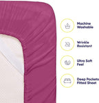 Twin XL Size Bed Sheets - 4 Piece 1500 Supreme Collection Fine Brushed Microfiber Deep Pocket Twin X-Large Sheet Set Bedding - 1 EXTRA PILLOW CASES, GREAT VALUE, Twin XL, Berry