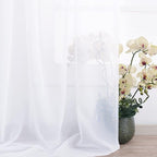 NICETOWN Sheer Canopy Bed Curtains Panels 216 - Home Decoration Sheer Voile Scarf Valance for Wedding (1 Panel, W60 x L216, White)