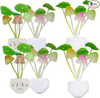 AUSAYE Plug in Night Light, Lotus Leaf Style Mushroom Light LED Nightlights for Kids, Adults, Bedroom, Bathroom,Hallway, Stairs, Kitchen Pack of 6
