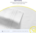 California King Sheet Sets - Breathable Luxury Sheets with Full Elastic & Secure Corner Straps Built In - 1800 Supreme Collection Deep Pocket Bedding, Sheet Set, EXTRA DEEP pocket - Cal King, White