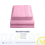 Twin Sheets - Breathable Luxury Sheets with Full Elastic & Secure Corner Straps Built In - 1800 Supreme Collection Extra Soft Deep Pocket Bedding Set, Sheet Set, Twin, Pink
