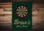 Brian's Game Room Personalized Name Aluminum Metal Sign for Man Cave Wall Decor Entertainment Space Hanging Plaque with Pre-Drilled Holes 12x18 Inch