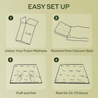 ZonLi Japanese Floor Futon Mattress Twin Size 75"x 39", 100% Cotton Cover 2.5'' Thicken Tatami Mattress, Foldable Sleeping Pad, Portable Dormitory Tatami Mat (Grey)