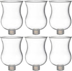VIHOSE Bulk Set of 6 Clear Peg Votive Holders with Rubber Gasket 3.5" Glass Wholesale Candelabra Hurricane Glass Shades Votive Candleholder Cups for Modern Contemporary Home Decor