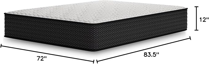 Signature Design by Ashley Limited Edition Plush 12 Inch Hybrid Mattress with Gel Memory Foam and Edge Support for Cool Sleep and Pressure Relief, California King, Fiberglass Free, Mattress In A Box