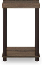 FURINNO Turn-N-Tube Haydn End Table, 1-Pack, Walnut/Brown