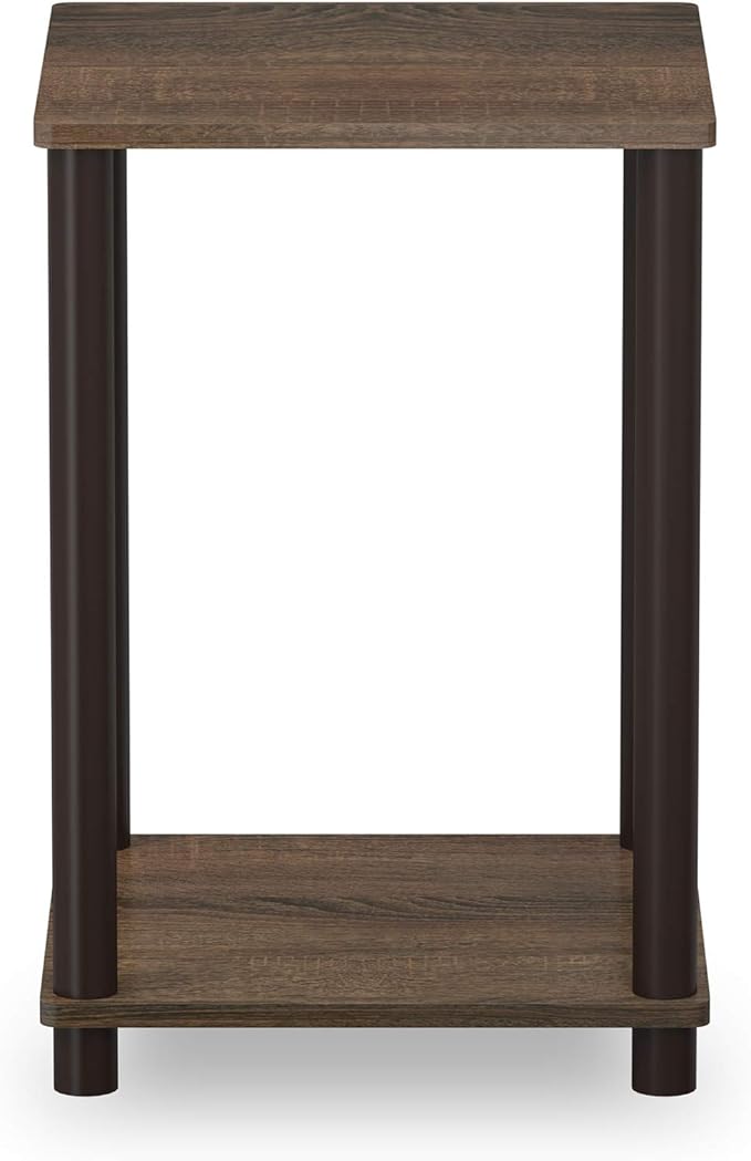 FURINNO Turn-N-Tube Haydn End Table, 1-Pack, Walnut/Brown