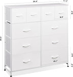WLIVE White Dresser for Bedroom with 10 Drawers, Tall Chest of Drawers for Bedroom, Storage Drawer Unit, Organizer Unit for Hallway, Closet