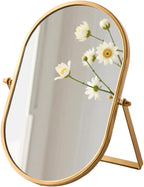 Tabletop Mirrors Makeup Mirror Portable Vanity with Metal Frame Desk Table Mirror with 180°Adjust Dressing Room Rotate Good for Bedroom Bathroom
