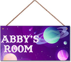 Personalized Signs Stars Sign Wall Art Decoration Exquisite Decorative Signs Custom Name for Kids Room Door Wall Decor Outer Space Themed Nursery Decor For Boys Room