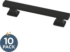 FRANKLIN BRASS Tiered Foot (10-Pack) Cabinet Handles 3-3/4" Hole Center Pulls | Matte Black Hardware Kitchen Door, Drawers, Dressers, Furniture P49573C-FB-B