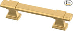 Franklin Brass Adjusta-Pull (5-Pack) Adjustable Drawer Pulls | Fits 1-3/8 to 4 Inch Hole Centers | Modern Gold Cabinet Handles| Chamfered Edge P49106-117-B