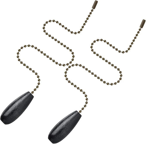 8 Pieces Ceiling Fan Pull Chains Extender Wooden Pendant Pull Chain Extension for Ceiling Light Lamp Fan(Black)