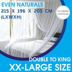 EVEN NATURALS Luxury Mosquito Net for Double to King Size Bed Canopy | Camping Screen House | Finest Mesh – 300 Holes per Square Inch, 2 Entries, Easy to Install, Hanging Kit, Storage Bag (X-Large)