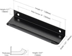Ravinte Hardware 6 Pack Black Cabinet Handles, 5 Inch (128mm) Finger Edge Pulls, 4 Inch Hole Center, Finger Pulls for Cabinets
