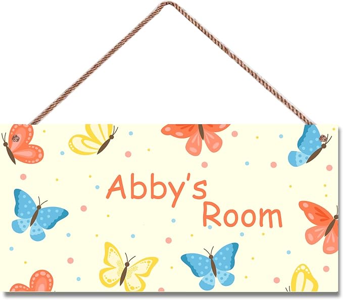 Personalized Sign Vintage Wall Decor For Kids Room Butterfly Decoration Nursery Decor Party Decorations For Little Man Cave Wall Art Decor For Boys Room Girls Bedroom