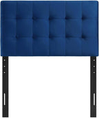 Modway Lily Biscuit Tufted Twin Performance Velvet Headboard, Navy