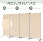 RANTILA 4 Panel Room Divider, 6 Ft Tall Folding Privacy Screen Room Dividers, Freestanding Room Partition Wall Dividers, 136''W x 20''D x 71''H, Beige