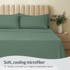 LuxClub 3 PC Sheet Set Sheets Deep Pockets Wrinkle Free Sheets Machine Washable Hotel Bedding Silky Soft - Tree Moss Green Twin