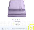 Twin Sheets - Breathable Luxury Sheets with Full Elastic & Secure Corner Straps Built In - 1800 Supreme Collection Extra Soft Deep Pocket Bedding Set, Sheet Set, Twin, Lavender