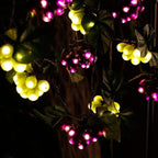 LIDORE Grape Vine String Lights, 100 LED Grape Lights, Fruit String Lights for Kitchen, Wine Cabinet, Home Decoration, 10 Cluster Purple and Green Grapes Christmas Lights