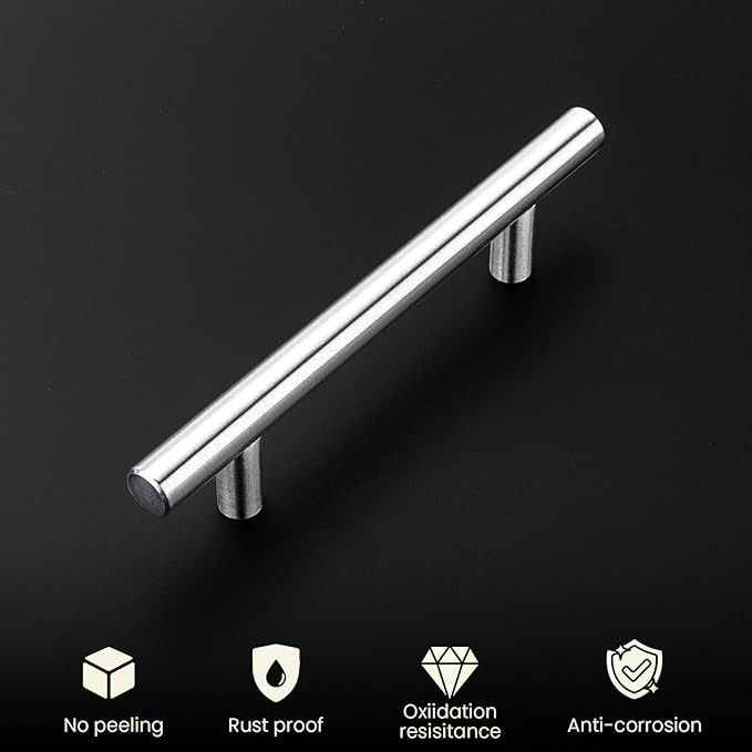 homdiy 96mm Cabinet Handles Drawer Pulls - HD201SN Cabinet Hardware Brushed Nickel Cabinet Pulls 100 Pack Modern Cupboard Handles for Kitchen Cabinets