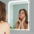LED Bathroom Mirror, 24"x 36" LED Mirror with Lights for Bathroom, Lighted Vanity Mirrors for Wall, Anti-Fog, Dimmable, Tempered Glass, Memory Function, 3 Colors, Safe Use (White)