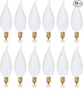 Simba Lighting Candelabra Flame Tip Frosted CA10 40W E12 Base (12 Pack) Decorative Incandescent Light Bulbs 120V for Chandeliers, Ceiling Fan Lights, Pendants, Wall Sconces, Dimmable, Warm White 2700K