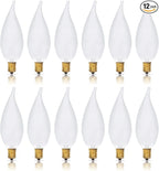 Simba Lighting Candelabra Flame Tip Frosted CA10 25W E12 Base (12 Pack) Decorative Incandescent Light Bulbs 120V for Chandeliers, Ceiling Fan Lights, Pendants, Wall Sconces, Dimmable, Warm White 2700K