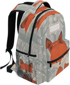 Custom Children's Name School Backpack Personalized Schoolbag Brown FoxTravel Bag for Teens Girls Boys