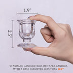 Letine Candlestick Holders Set of 12-2.5" H Taper Candle Holders Bulk - Clear Glass Candle Holder for Rustic Wedding Centerpiece Table Decorations, Halloween & Thanksgiving Decorations Indoor