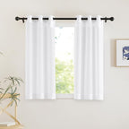 NICETOWN White Sheer Curtains 45 inches Long, Grommet Light Filtering Airy Voile Sheer Lightweight & Breathable Window Treatments for Kitchen/Cafe, W30 x L45, 2 Panels