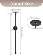 Sziqiqi Wall Candle Holder Black: Metal Candle Sconces for Pillar Candlestick Modern Wall Mount Candleholders Set of 2 - Long Candlestick Sconce Decor for Living Room Bedroom Bathroom Fireplace