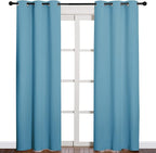 NICETOWN Window Treatment Thermal Insulated Solid Grommet Blackout Curtains/Drapes for Bedroom (Teal Blue, Set of 2 Panels, 42 by 84 Inch)