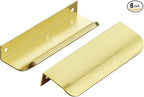 Ravinte Hardware 8 Pack Gold Cabinet Handles, 4.75 Inch (120mm) Finger Edge Pulls, 3.75 Inch Hole Center, Finger Pulls for Cabinets
