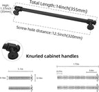 10 Pack 12-3/5 inch(320mm) Matte Black Kitchen Cabinet Handles Cabinet Pulls Black Drawer Pulls Kitchen Cabinet Hardware Handles Dresser Handles