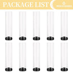 Romadedi Glass Hurricane Candle Holders Black - 12 Inch Taper Candlestick Holder Bulk Clear Glass Cylinder Table Centerpiece Wedding Decor Party Birthday Christmas Home Decorations, Set of 10