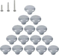 HUAMULAN 15PCS Glossy Ceramic Knobs Button Round Mushroom Cabinet Dresser Vintage Pulls Door Handles Cupboard Wardrobe Drawer, Dia. 1.5 inch 38mm, Gray